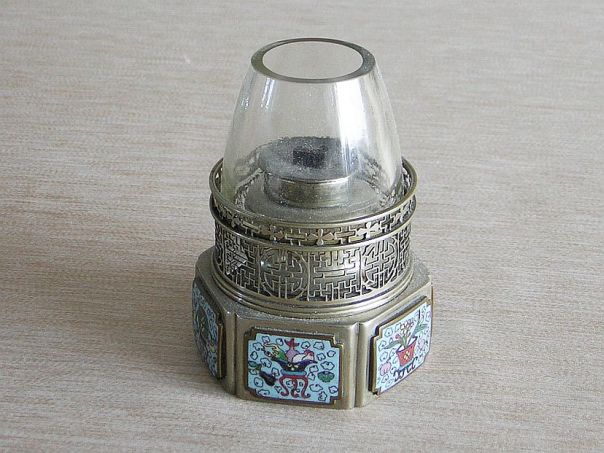 Cloisonné opium lamp - (2388)